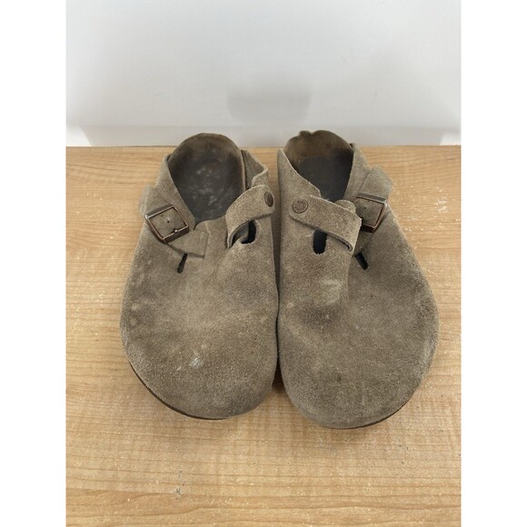 BIRKENSTOCK Boston Soft Footbed Tan Suede Leather Comfort Clogs Shoes MENS 10 43 - Picture 2 of 8
